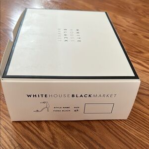 White House Black Market Black patent ankle strap heels